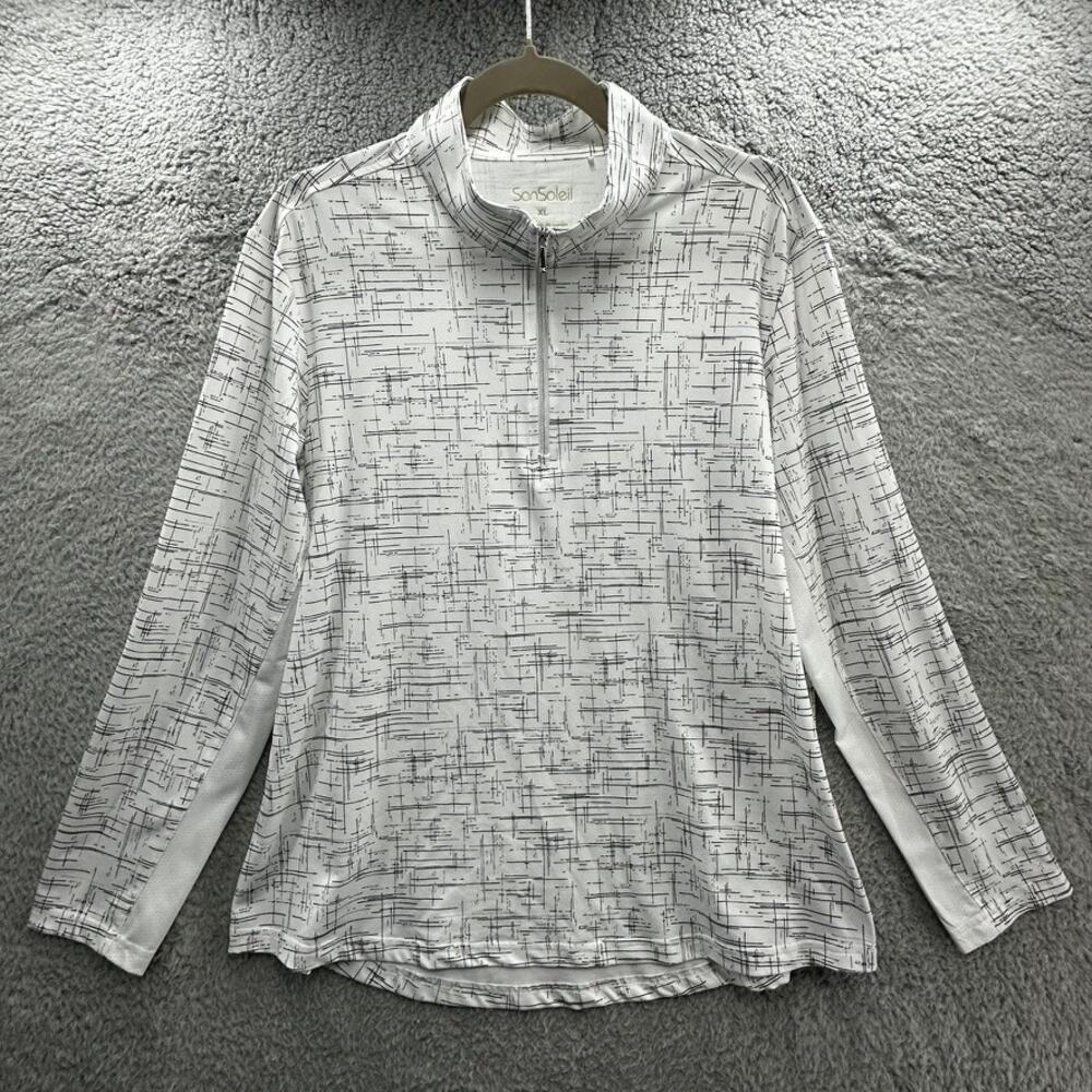 San Soleil Women's XL SPF 50 Long Sleeve 1/4 Zip Pullover Beach Ocean Coastal